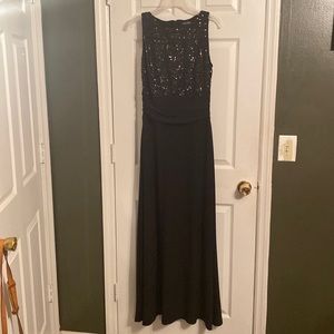 Lauren Ralph Lauren black evening dress with sequin top (R)